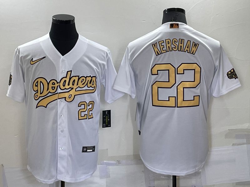 Men Los Angeles Dodgers 22 Kershaw White 2022 All Star Nike MLB Jerseys